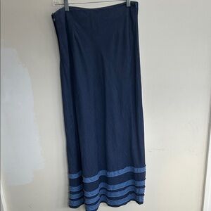 Elegant linen Blue Women's Skirt